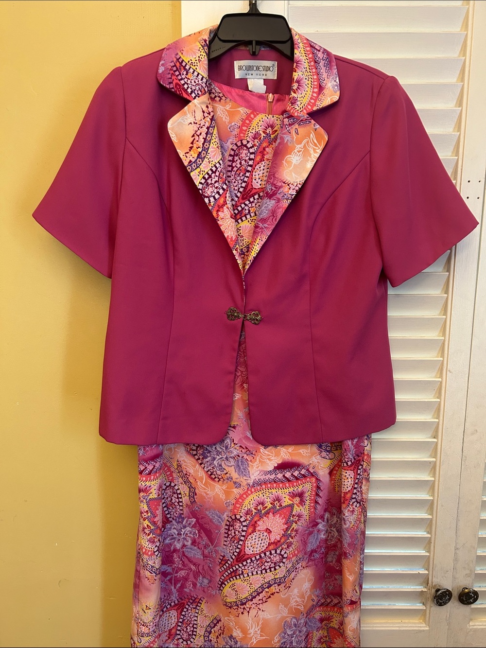 Others Follow Fuchsia Paisley Two-Piece Jacket & Dress Set